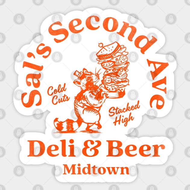 "Sal's Second Ave Deli & Beer" Cool New York Style Deli Art Sticker by The Whiskey Ginger